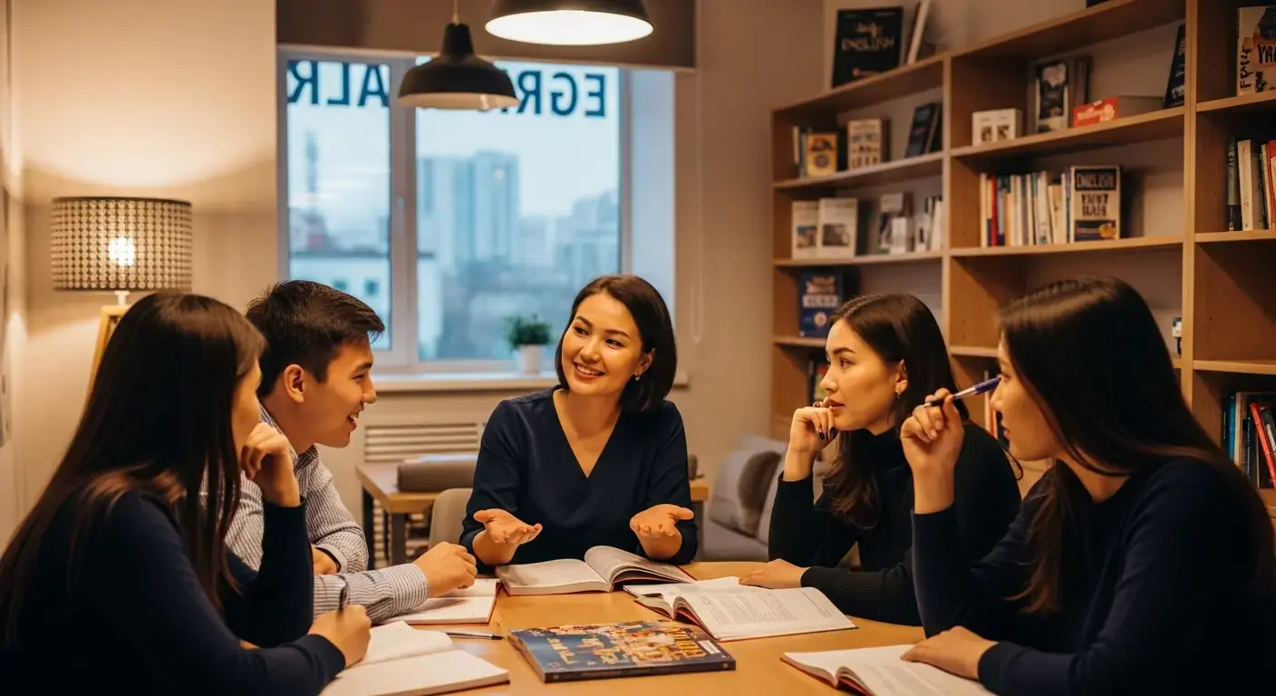 Занятие в разговорном клубе английского языка в Алматы